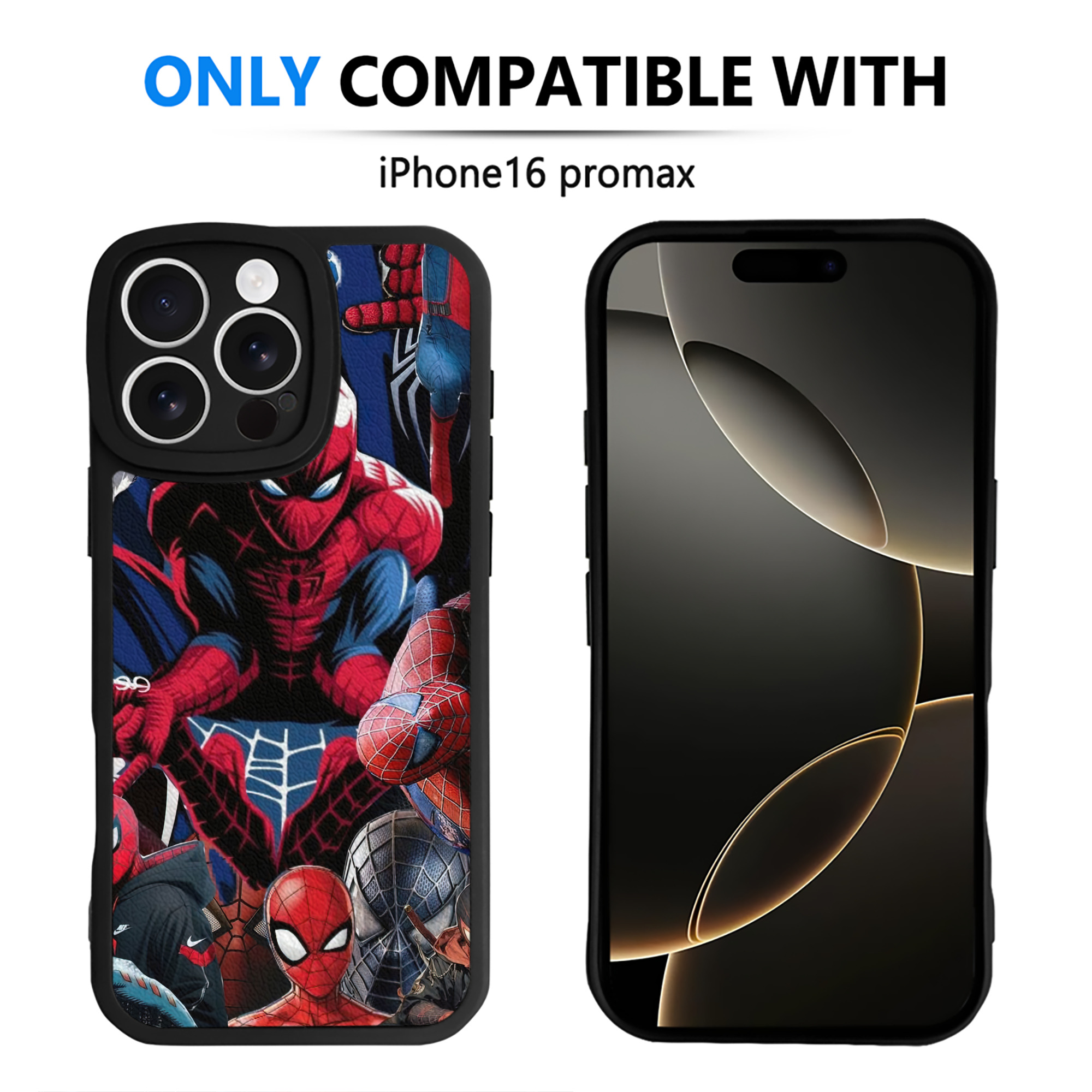 Spider Man スパイダーマン 【iPhone 16シリーズ対応】シリコンスマホケース（レザー調） 材質：シリコン